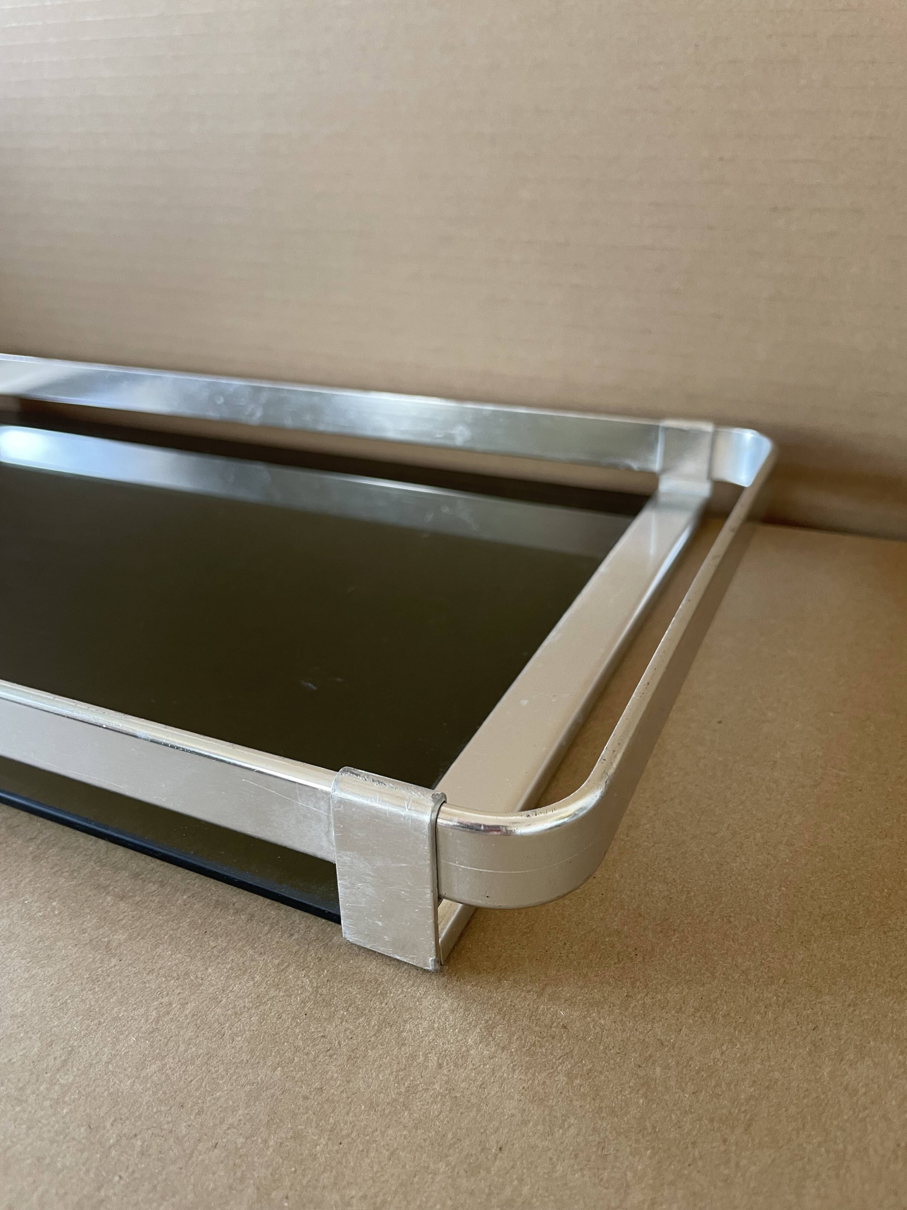 70s smoked glass tray
