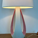 Organic design lamp in white and pink ceramic circa 1950