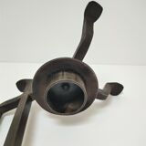 Brutalist candle holder design iron black patina 60s