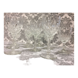 Set of 12 glasses with glass and crystal foot glass wine water tableware France 1950