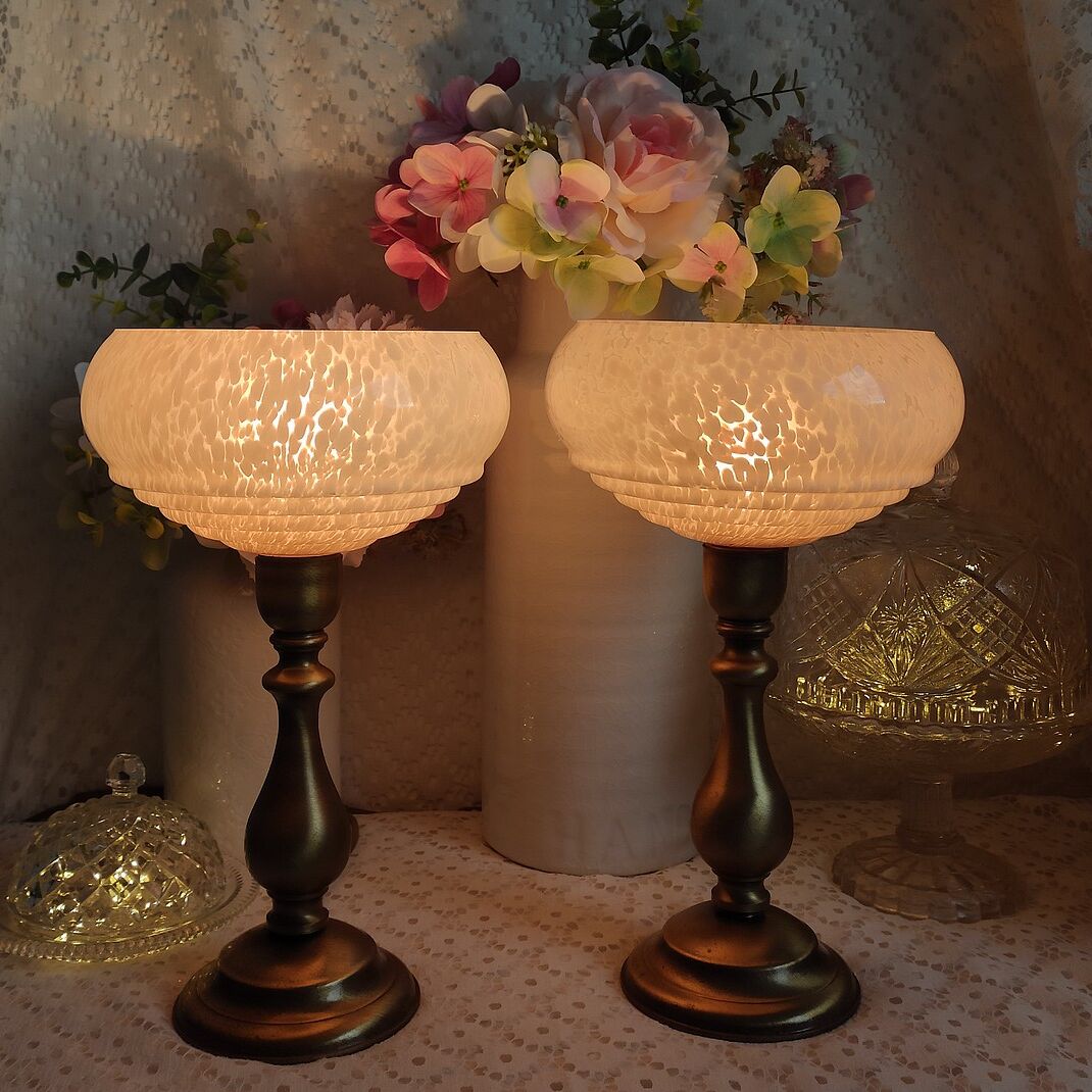 Duo de lampes en verre de Clichy