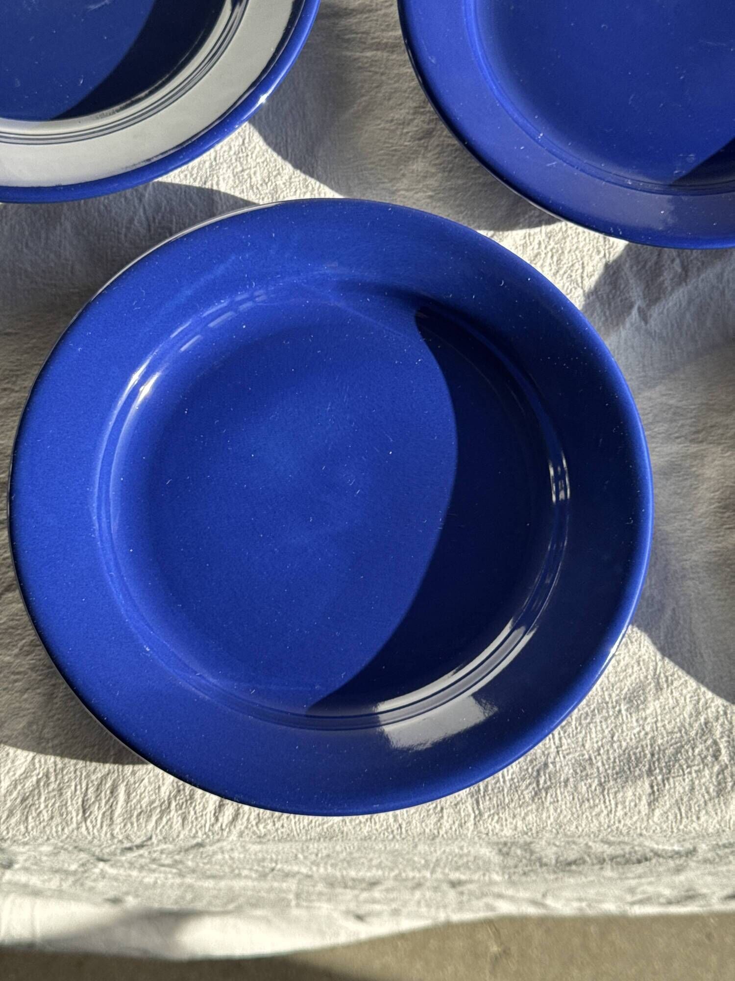 Set of 12 vintage blue ceramic plates D23