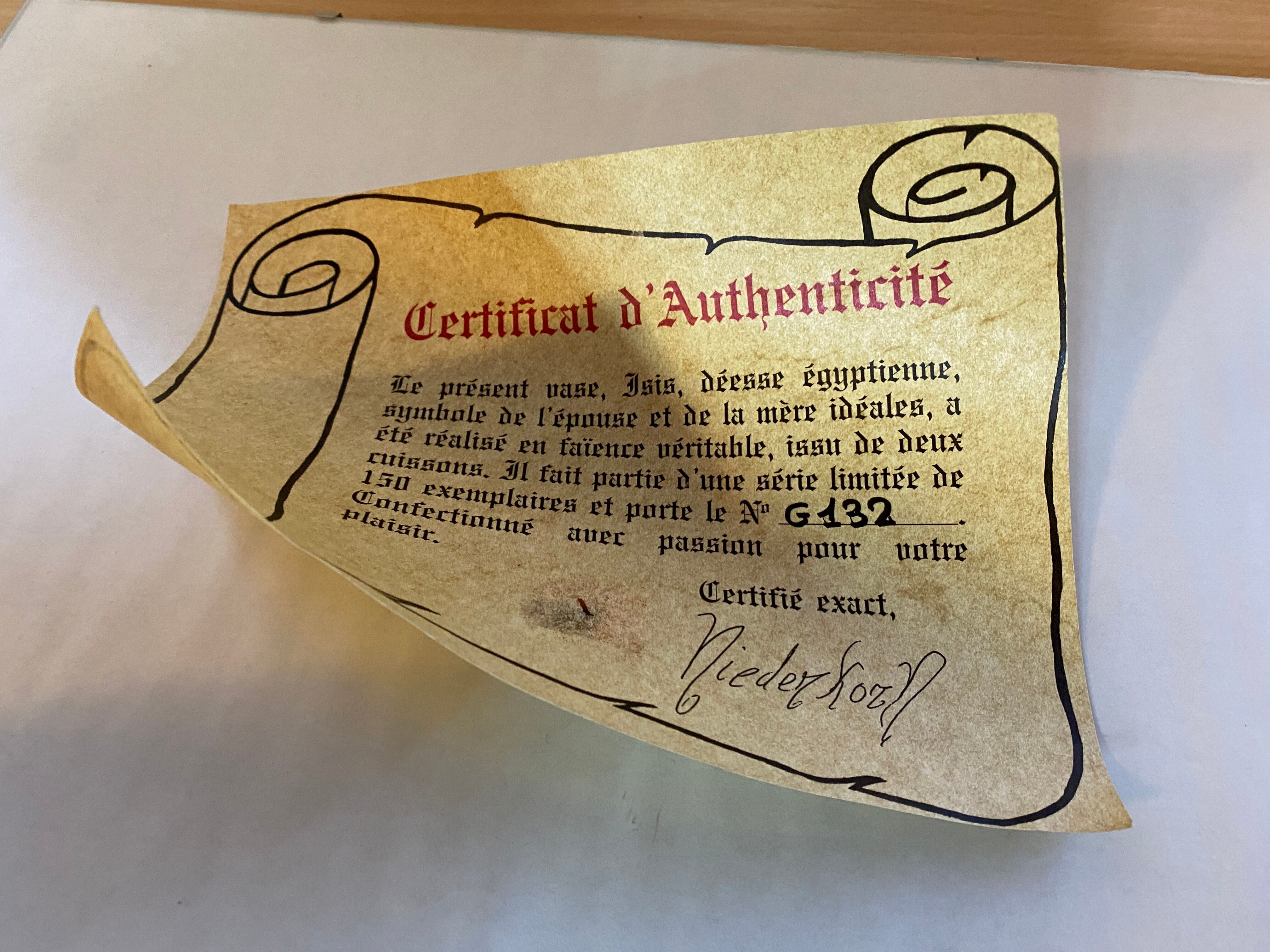 Cubist Vase Art Deco Niederkorn, Rare 1920s - ancient Egyptian Vase 1920s