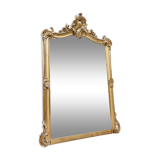 Napoleon III period fireplace mirror in gilded louis XV style wood