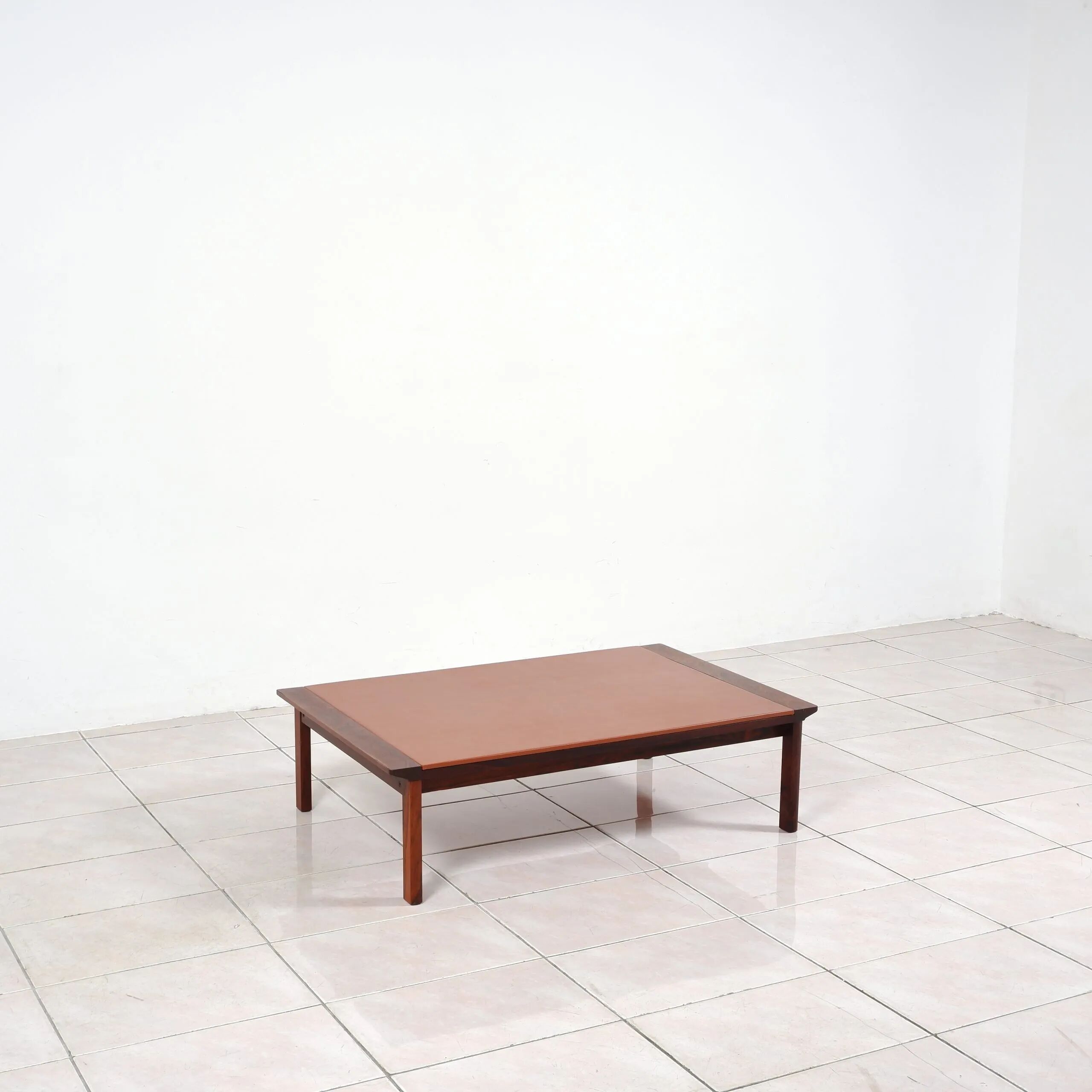 Hans Olsen rosewood leather coffee table