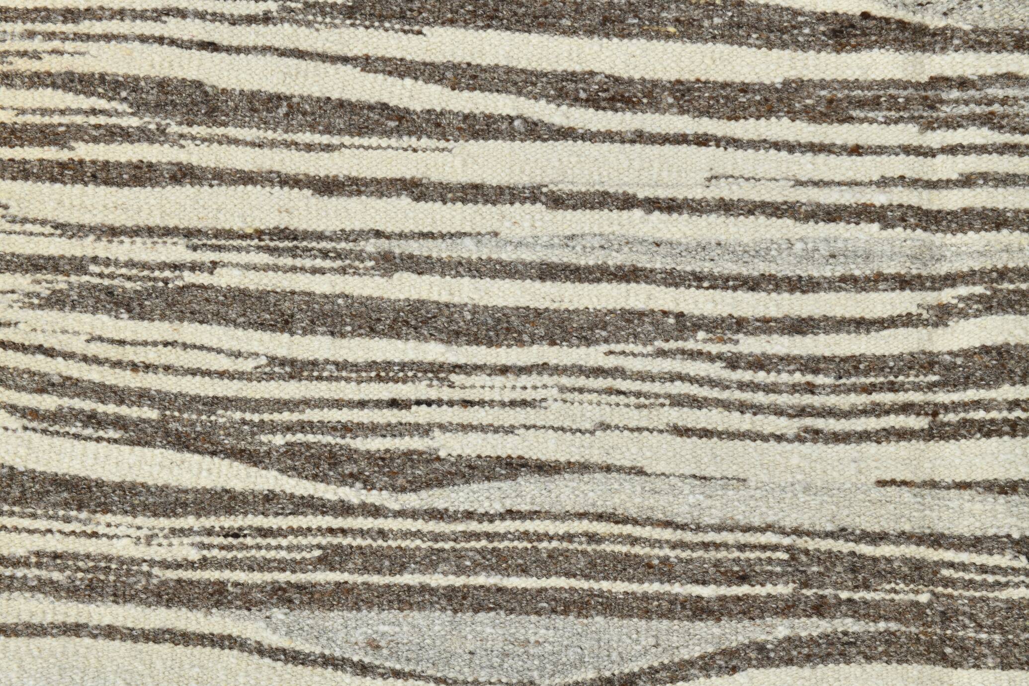 8x11 Kilim Beige and Faded Brown Distressed Handwoven Kilim Rug, 237x323 Cm