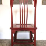 Pair of Chinese chairs, lacquered red, twentieth century