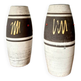 Pair of graphic ceramic vases, West Germany circa 1970