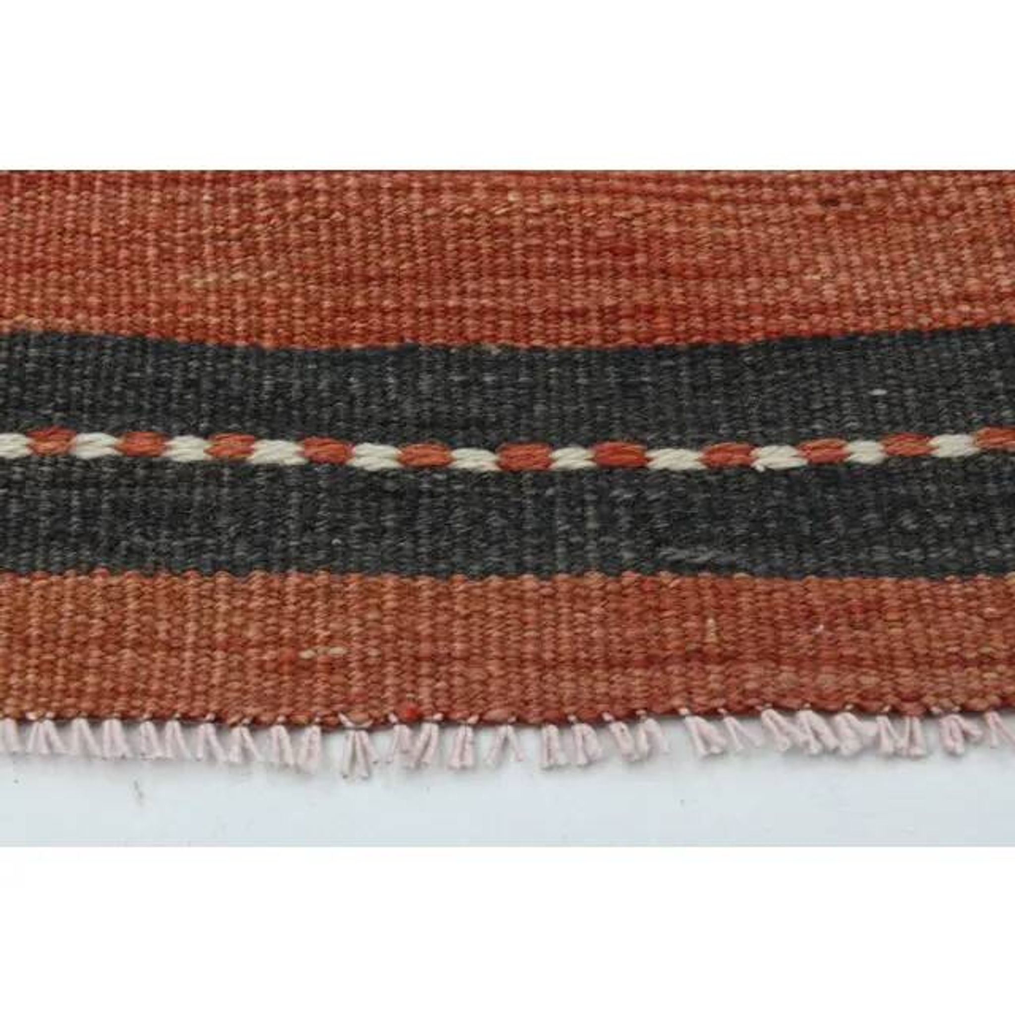 1970s  Turkish Oushak Handmade Wool Cotton Orange Runner Rug 125x376