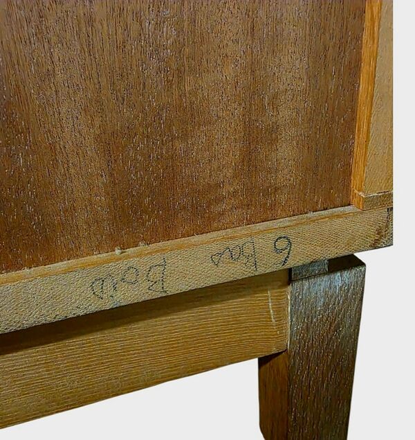 Rare Enfilade Moderniste chêne – Marcel Gascoin (Éd. Alvéole, c. 1960)