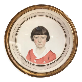 Portrait de jeune fille aquarellé