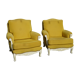 Set two chairs shabby chic fabric yellow