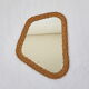 Vintage mirror free form wicker rattan 41x30cm