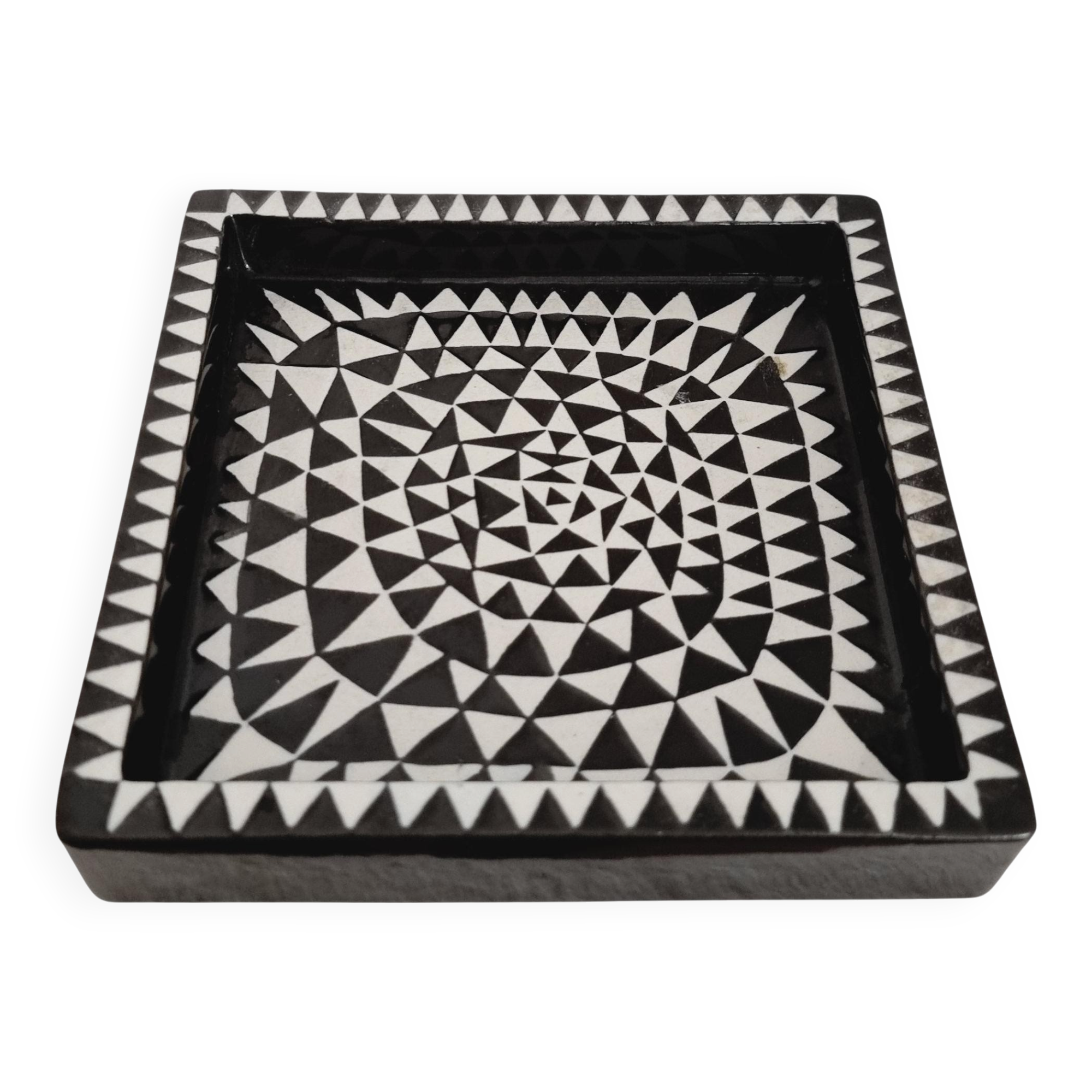 Stig Lindberg, ceramic plateau/ashtray DOMINO, Gustavsberg, Scandinavian Modern