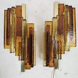 Ensemble de lampes murales en couleur ambre/marron par Svend Aage Holm Sorensen pour Hazel & Teudt.