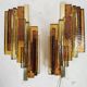 Set of wall lamps in amber/brown colour by Svend Aage Holm Sorensen for Hazel & Teudt