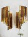 Set of wall lamps in amber/brown colour by Svend Aage Holm Sorensen for Hazel & Teudt