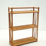 Vintage rattan wall shelf