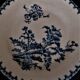 Lot of six flat plates in earthenware Gien décor blue thistles
