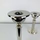 Pair of chrome postmodern candlesticks, 1980s