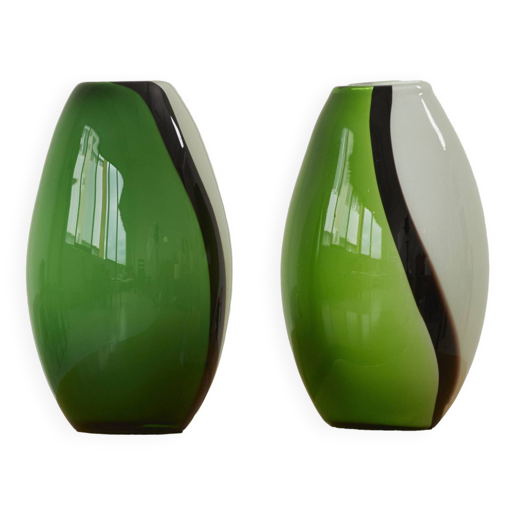 2 large Eglo Empori model lamps in vintage Murano glass Circa 1990