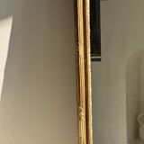 Large gilded mirror 19th century rounded corners mercury glass Louis XVI style