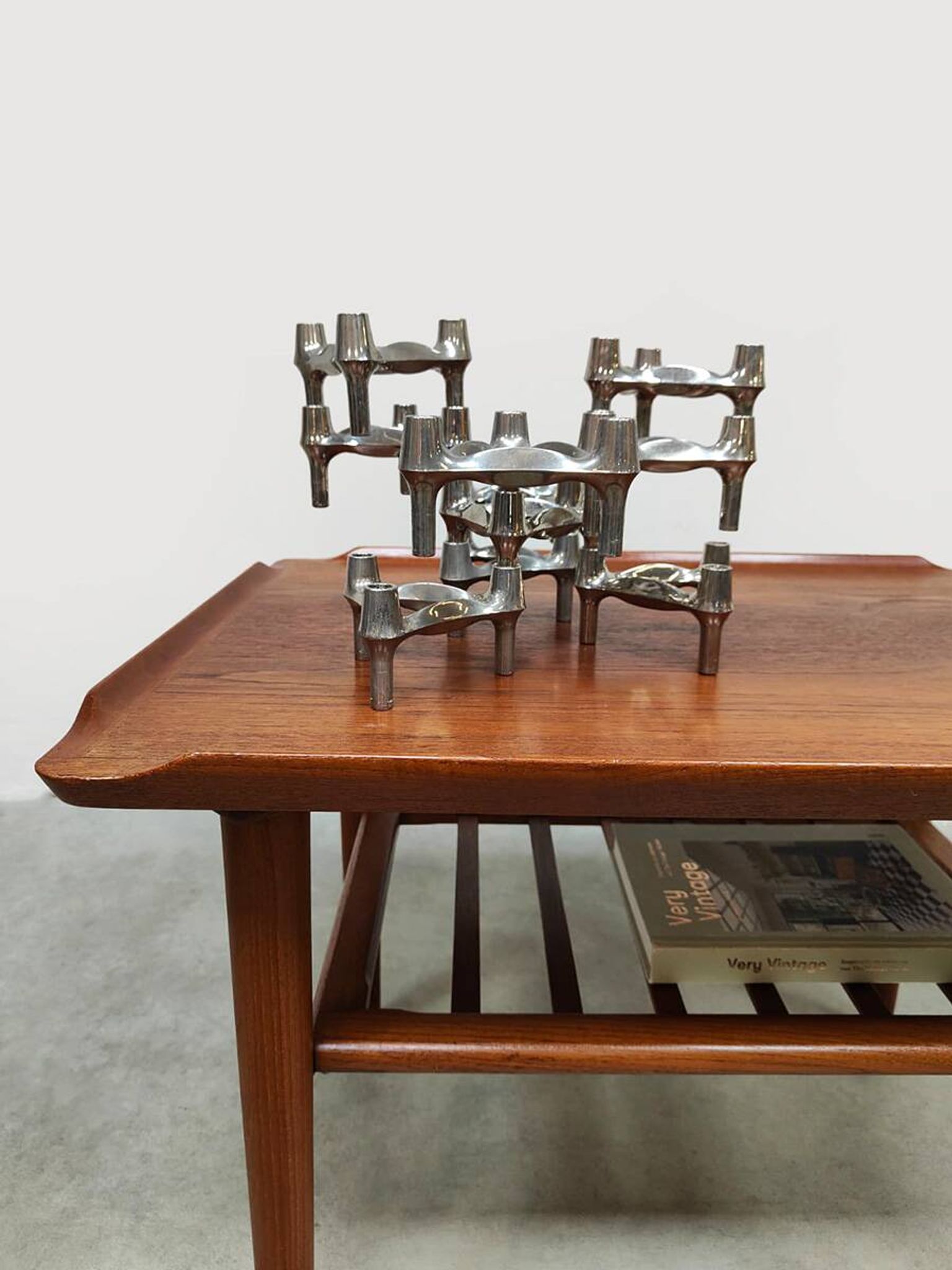 Vintage Scandinavian teak coffee table side table Holger Georg Jensen Kubus