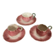 Tasses barbotine rose Lunéville keller et guerin.