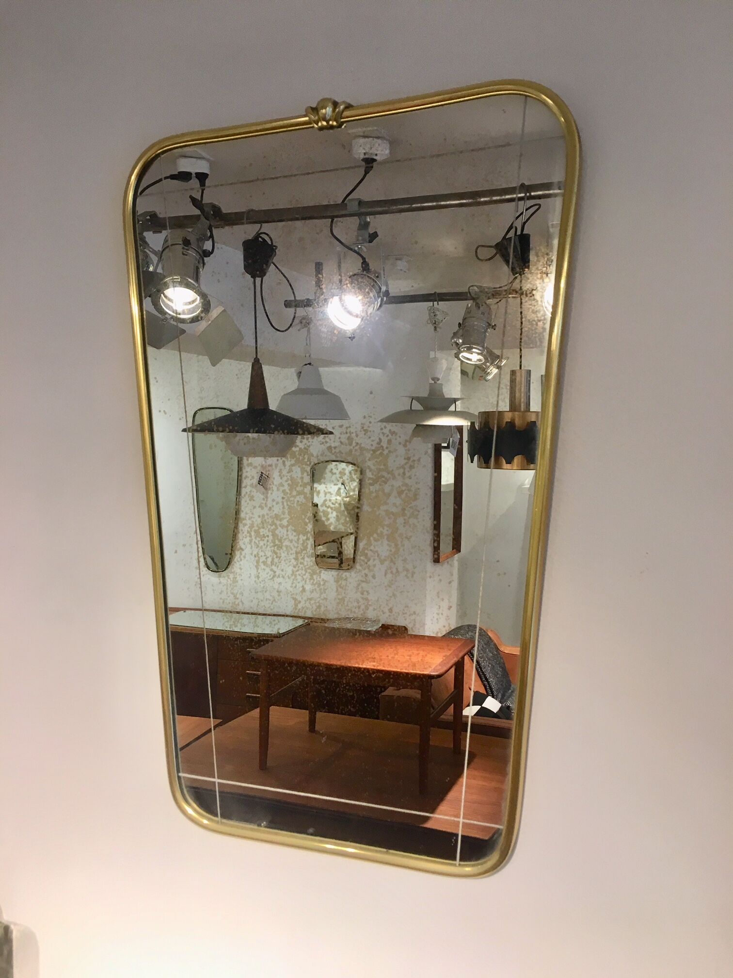 Mirror edge brass 52x34cm