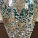 Vintage enameled blown glass vase 80'S Ht 27