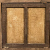 Trumeau en bois laqué vert, rechampi or de style Louis XVI, XIXe