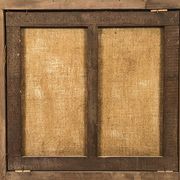 Trumeau in green lacquered wood, gold rechampi Louis XVI style, Nineteenth