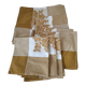 Nappe et 8 serviettes vintage – tons caramel et moutarde dorée