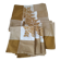 Nappe et 8 serviettes vintage – tons caramel et moutarde dorée