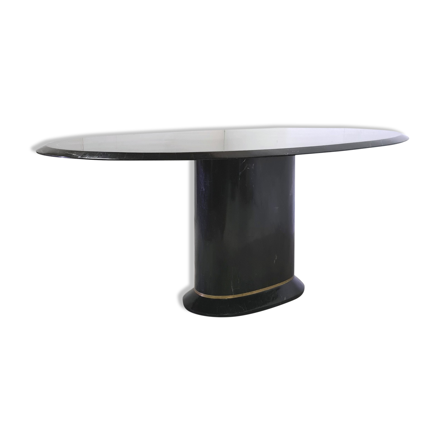 Table ovale en marble, années 1980