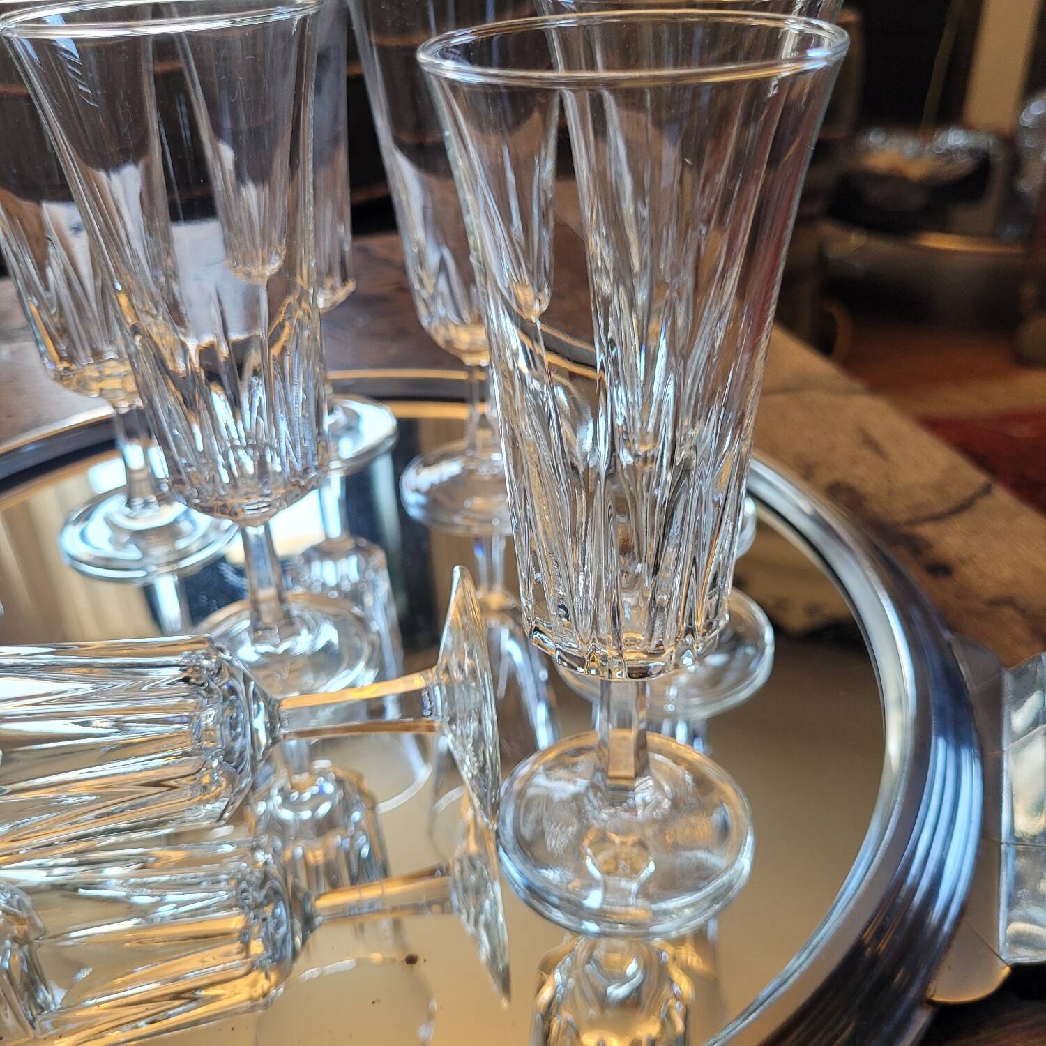 70's Glass Champagne Flutes