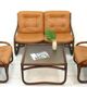 Italian Bamboo, Rattan, and Leather Living Room Set, 1970s
