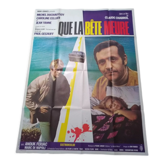 Affiche pliée de cinéma originale 1968 Que la bête meure Claude Chabrol