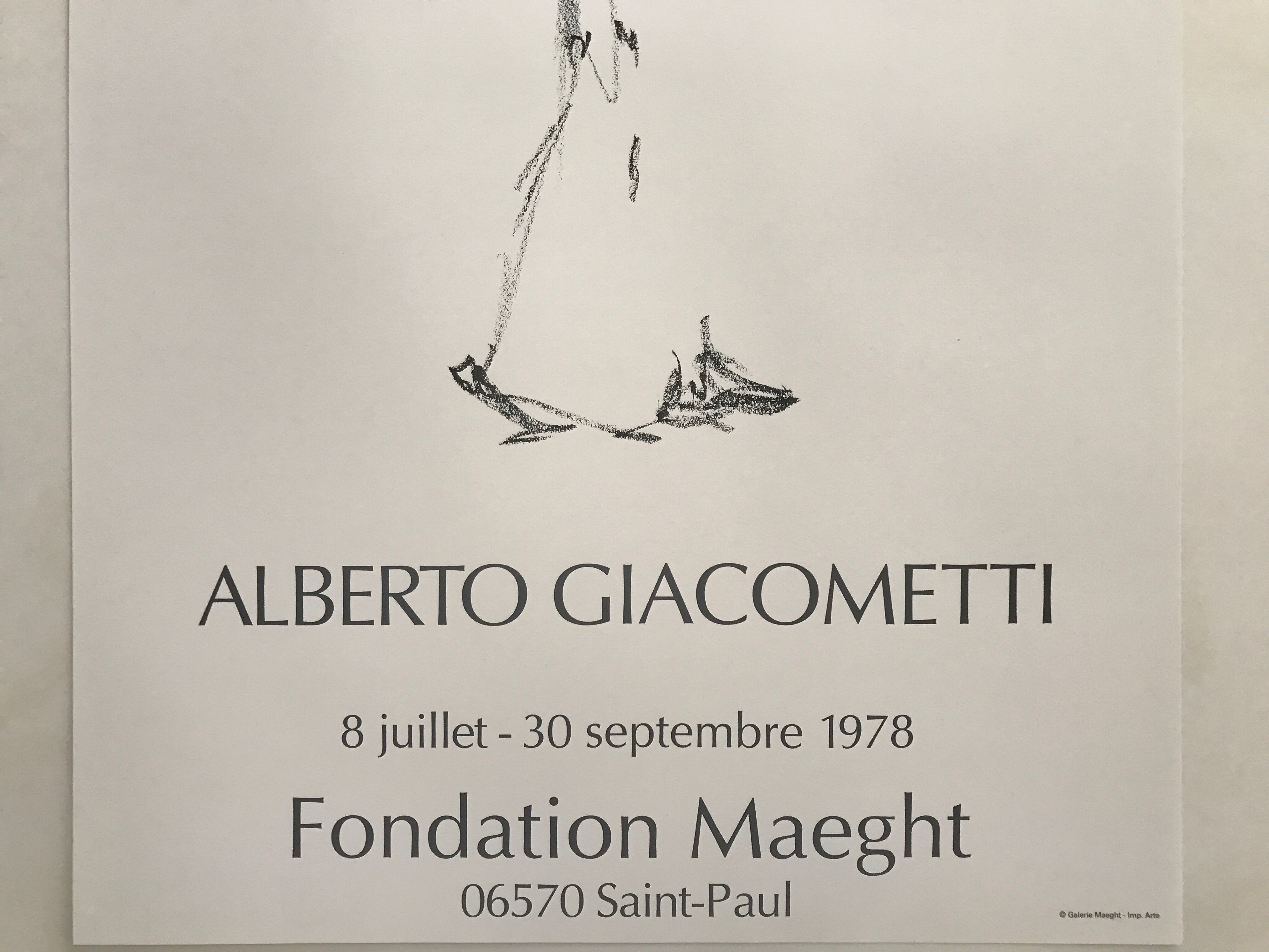 Affiche d'exposition d'alberto giacometti, fondation maeght, 1978