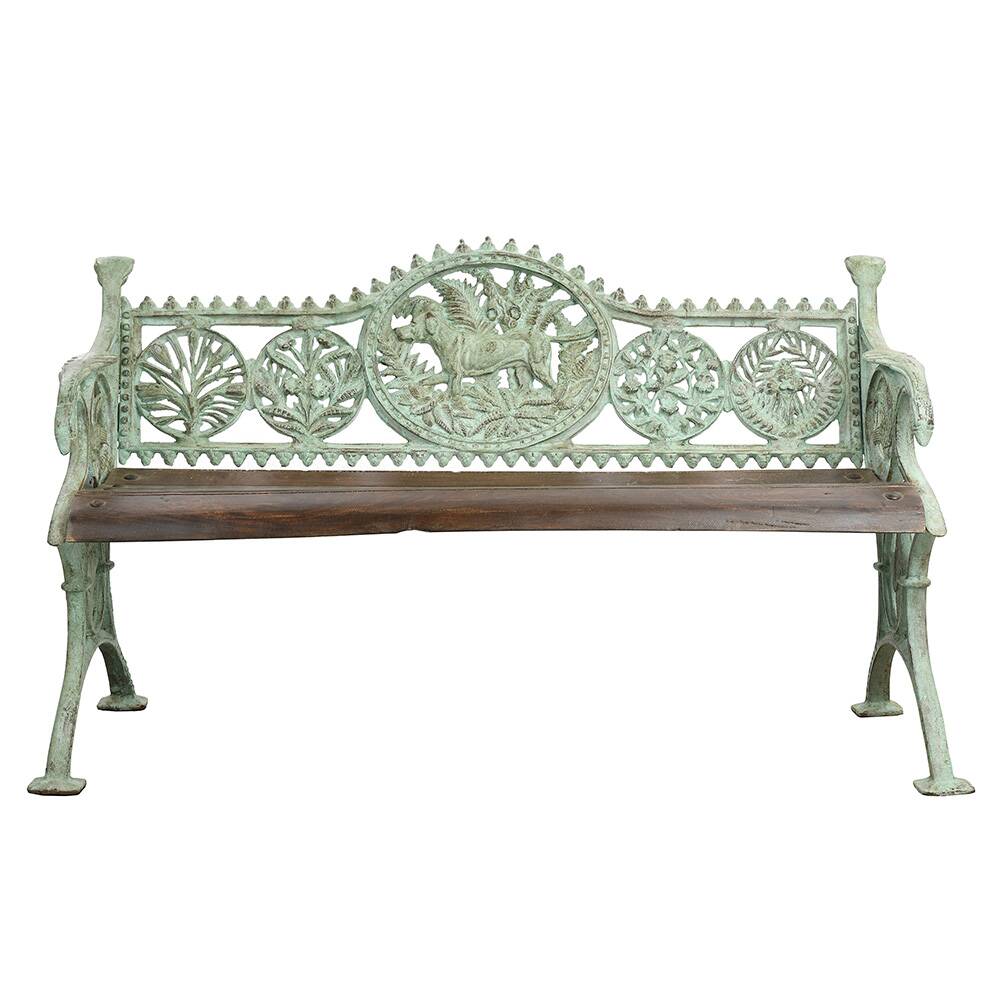 Cast iron and wood garden bench