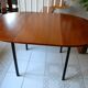 Dining table Pierre Guariche, teak and black steel from the 1960s with extension.