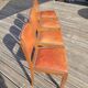 Lot de 4 chaises art déco assise cuir