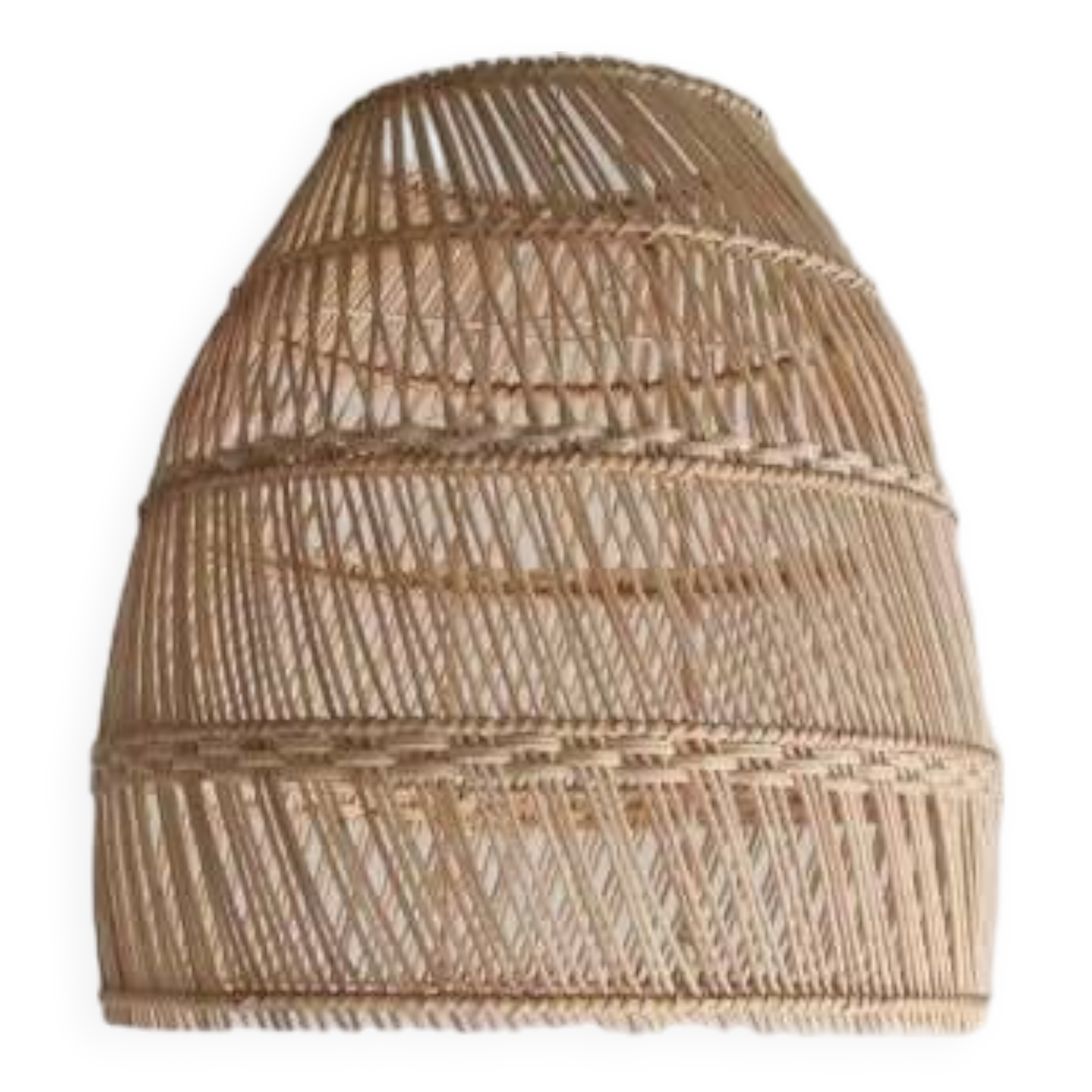 Bell-shaped rattan pendant or lampshade