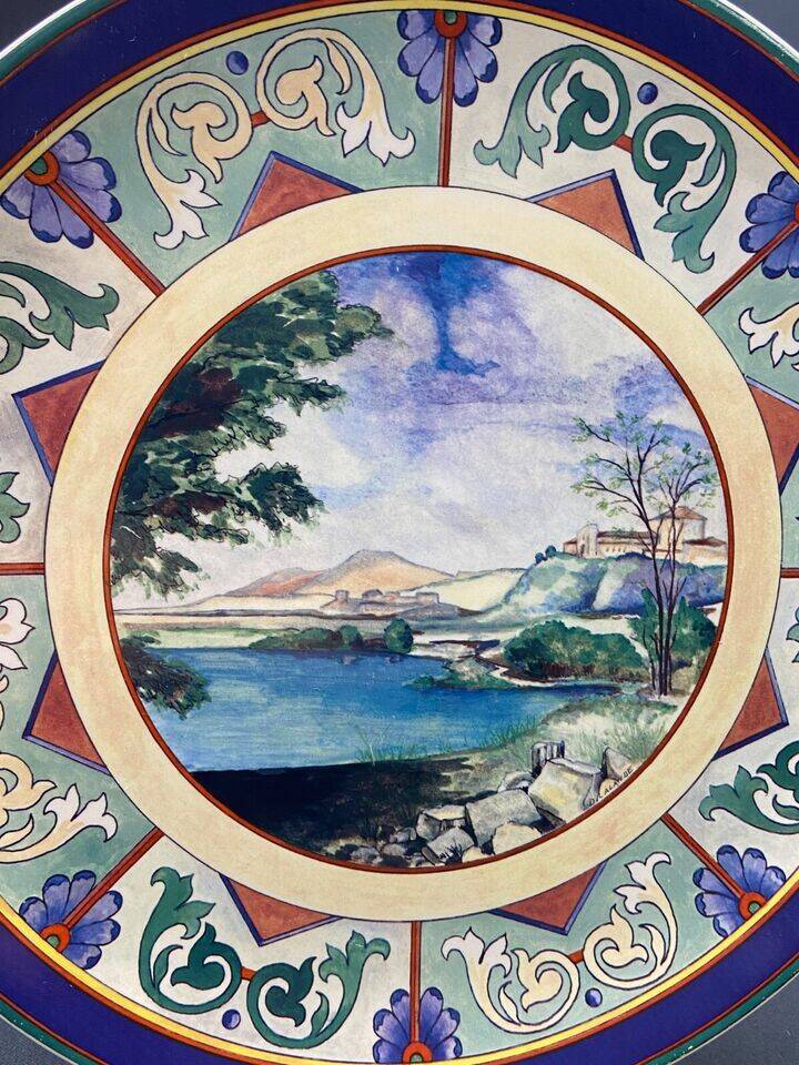 Circular earthenware dish from Gien