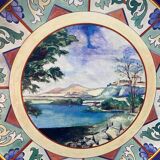 Circular earthenware dish from Gien