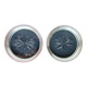 2 Bottle coasters in cut glass and silver metal
