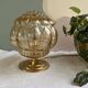 Vintage glass table lamp - amber bubble globe