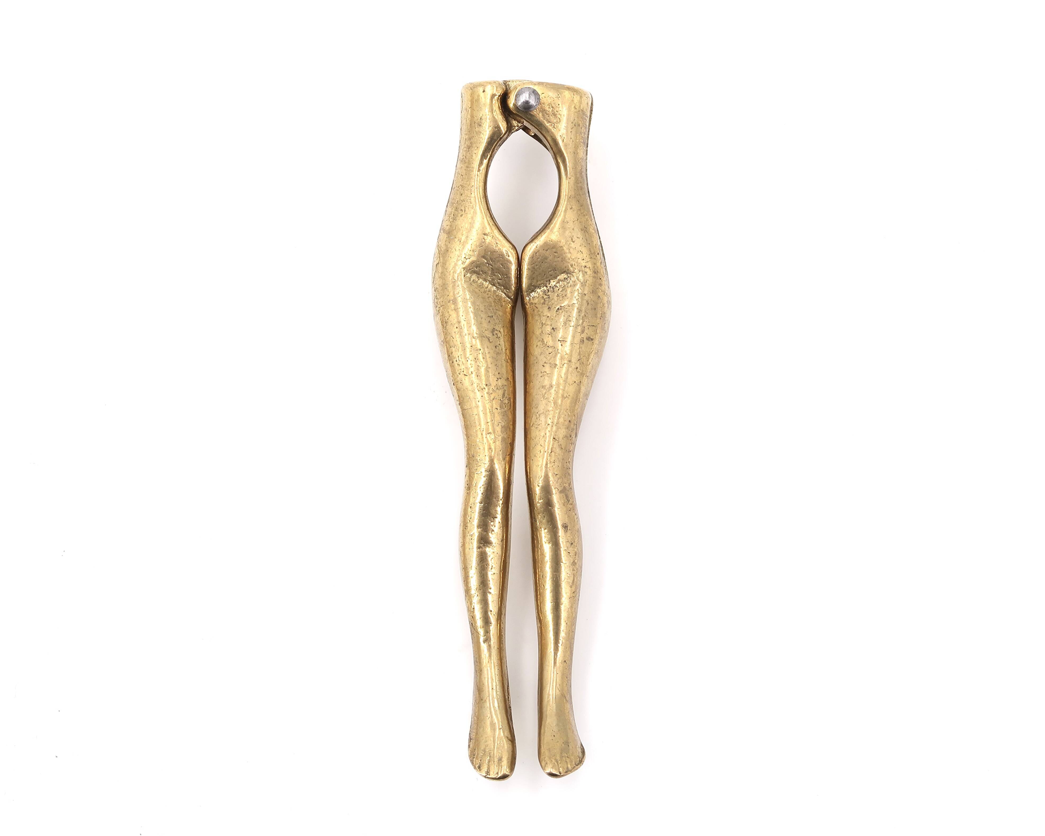 Brass woman's leg nutcracker, 1930s