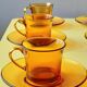 Amber glass coffee cups 70s