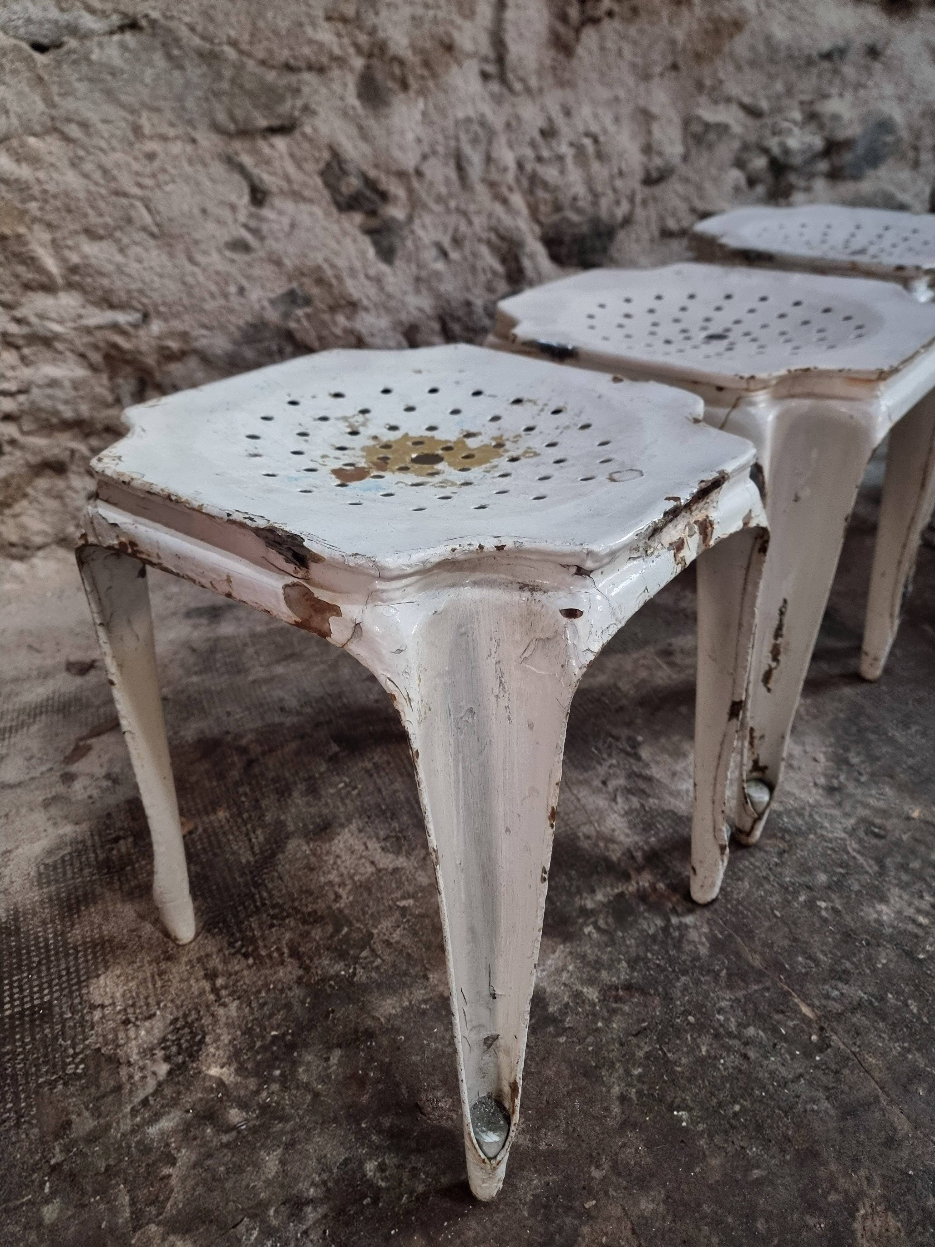 Set of 6 French industrial stools by Multipl’s – 1930s